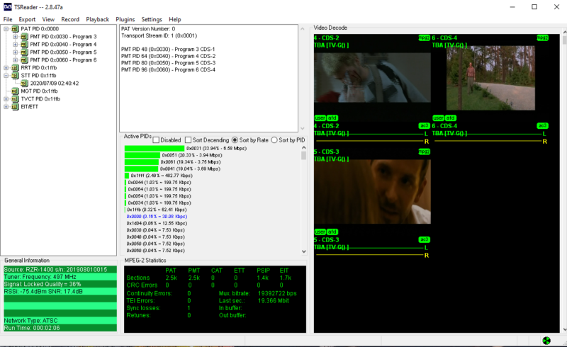 TSReader for ATSC 1.0 test & measurement